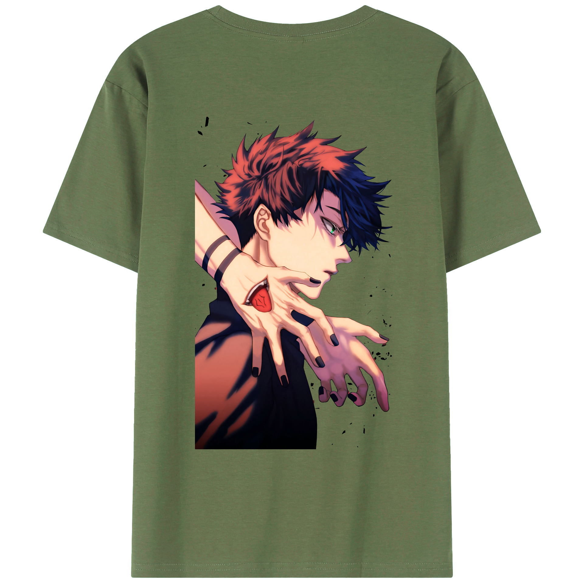 （画像用） 呪術廻戦 Jujutsu Kaisen 綿100％ メンズ半袖Tシャツ（バックプリント） 通気性